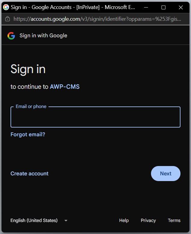 Google Sign-In button